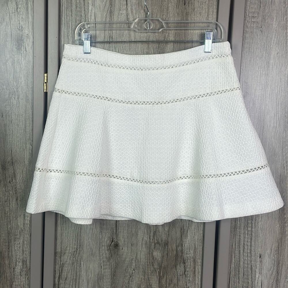 New! Banana Republic White Jacquard Flare Mini Tennis Skirt Women's 6